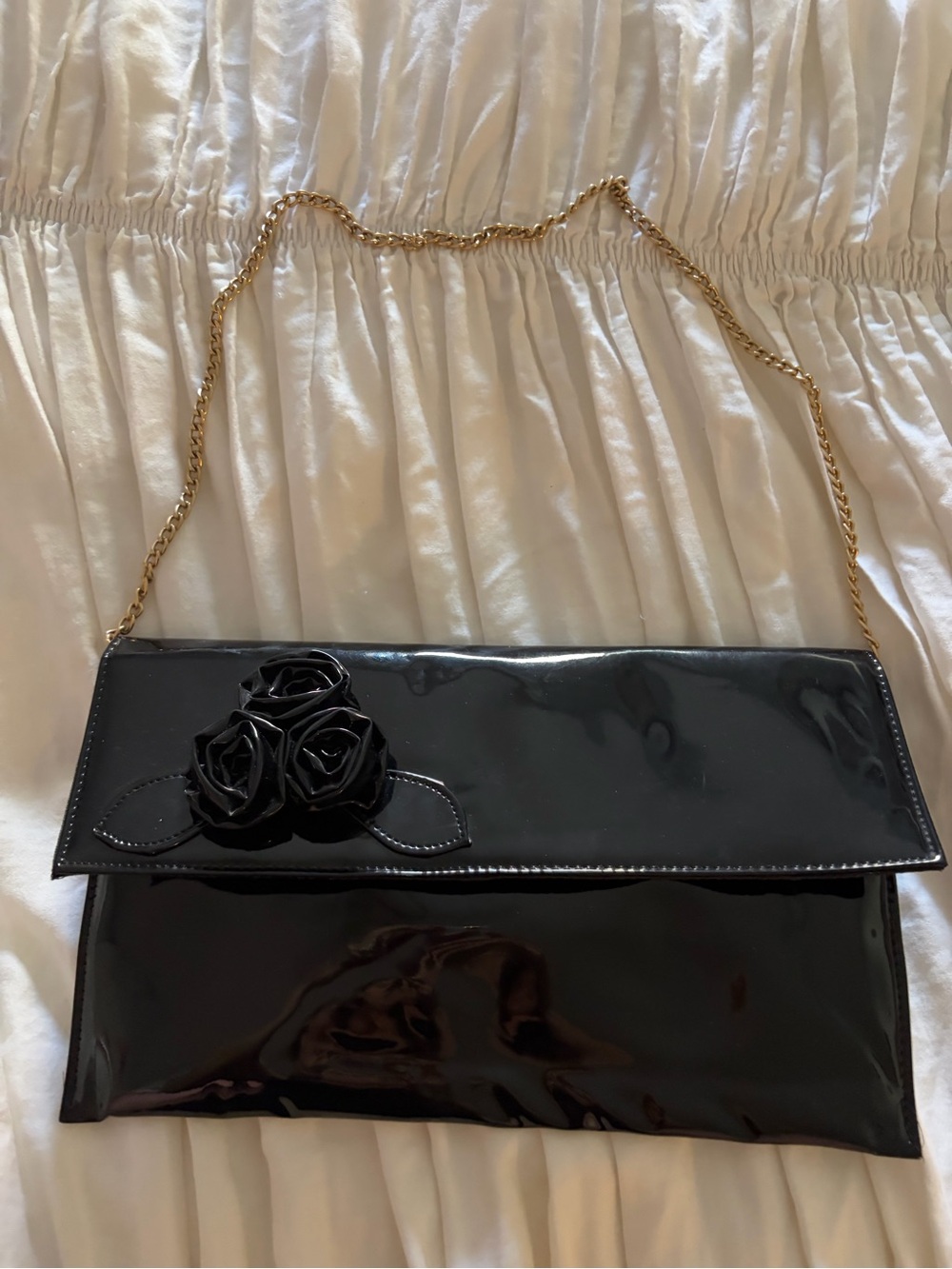 Black patent leather purse